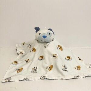 Rabbit Bear Organic Puppy Dog Lovey Emily Oliver White Blue Stripes Baby Toy Boy